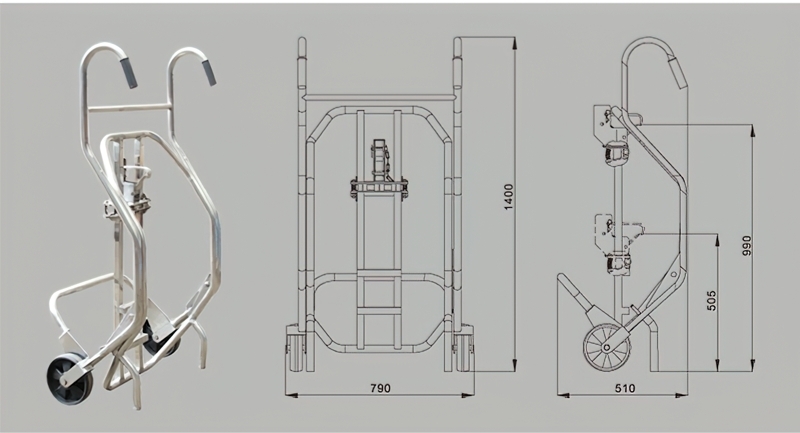 รถเข็นถังเหล็กน้ำมัน ถังพลาสติก DE500