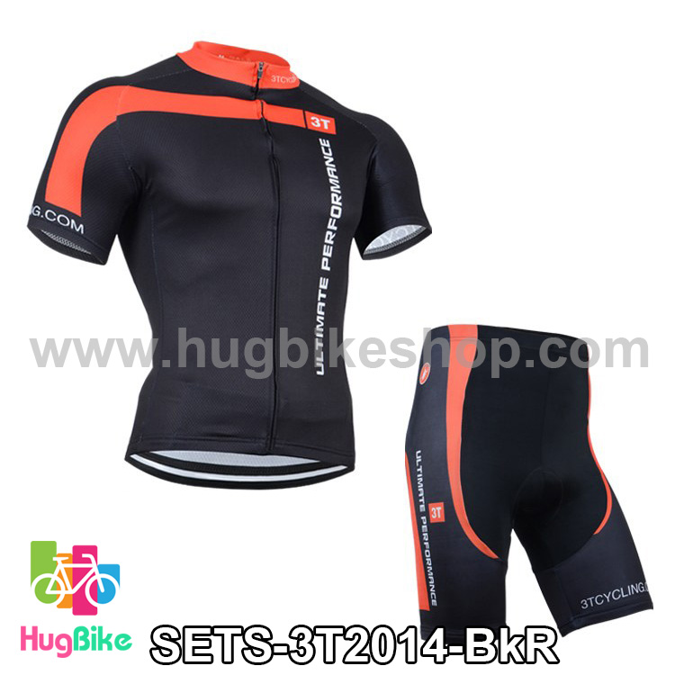 ชุดจักรยานแขนสั้นทีม 3T 14 (01) สีดำแดง