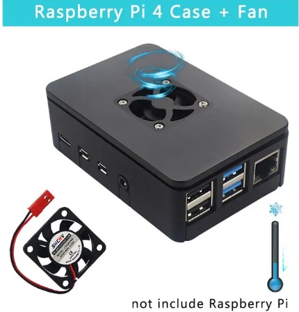 เคส ABS พร้อมพัดลมสำหรับ Raspberry Pi 4 (Raspberry Pi 4 Case with Fan) Pi4 Case with Fan