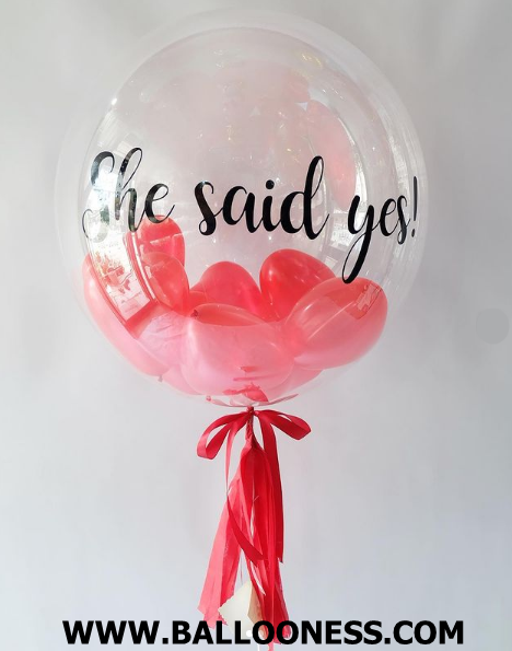 เซทลูกโป่งบับเบิ้ลหัวใจ ขนาด24นิ้ว / Bubble Balloon Heart Size24"