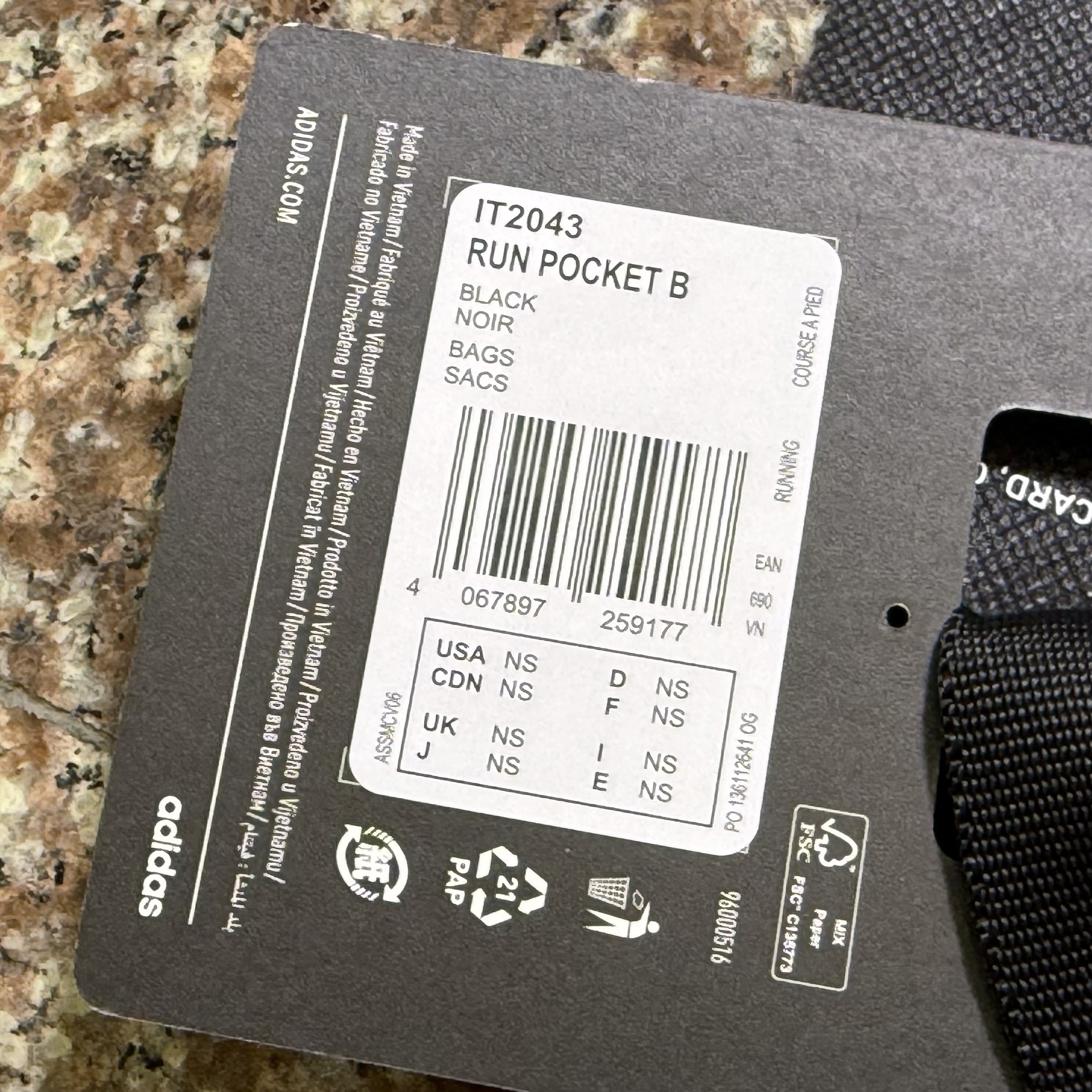 กระเป๋าวิ่ง Adidas Running Pocket Bag ‘BLACK’