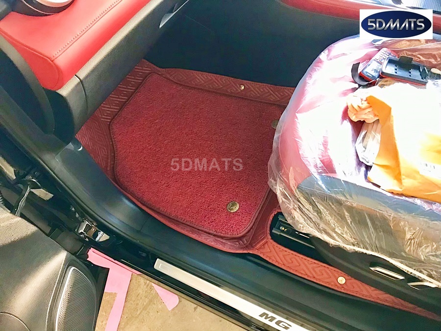 พรมปูพื้นรถยนต์MG HS พรม5D VIP ลายFERMES แผ่นปูท้าย +ปิดเบาะ +ปิดซุ้มล้อ8ชิ้น+( เสริมใยดักฝุ่น 4ชิ้น)