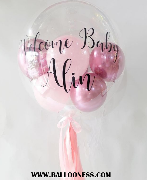 เซทลูกโป่ง Welcome Baby โทนชมพู / Set Welcome Baby pink tone