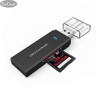 EsoGoal Micro USB 3.0 SD Card Reader | Universal 3 Port External Multi High Speed Memory Card Reader with SDHC / T-Flash(TF) / MS DUO / M2 Port for PC Laptop Mac(White) - intl