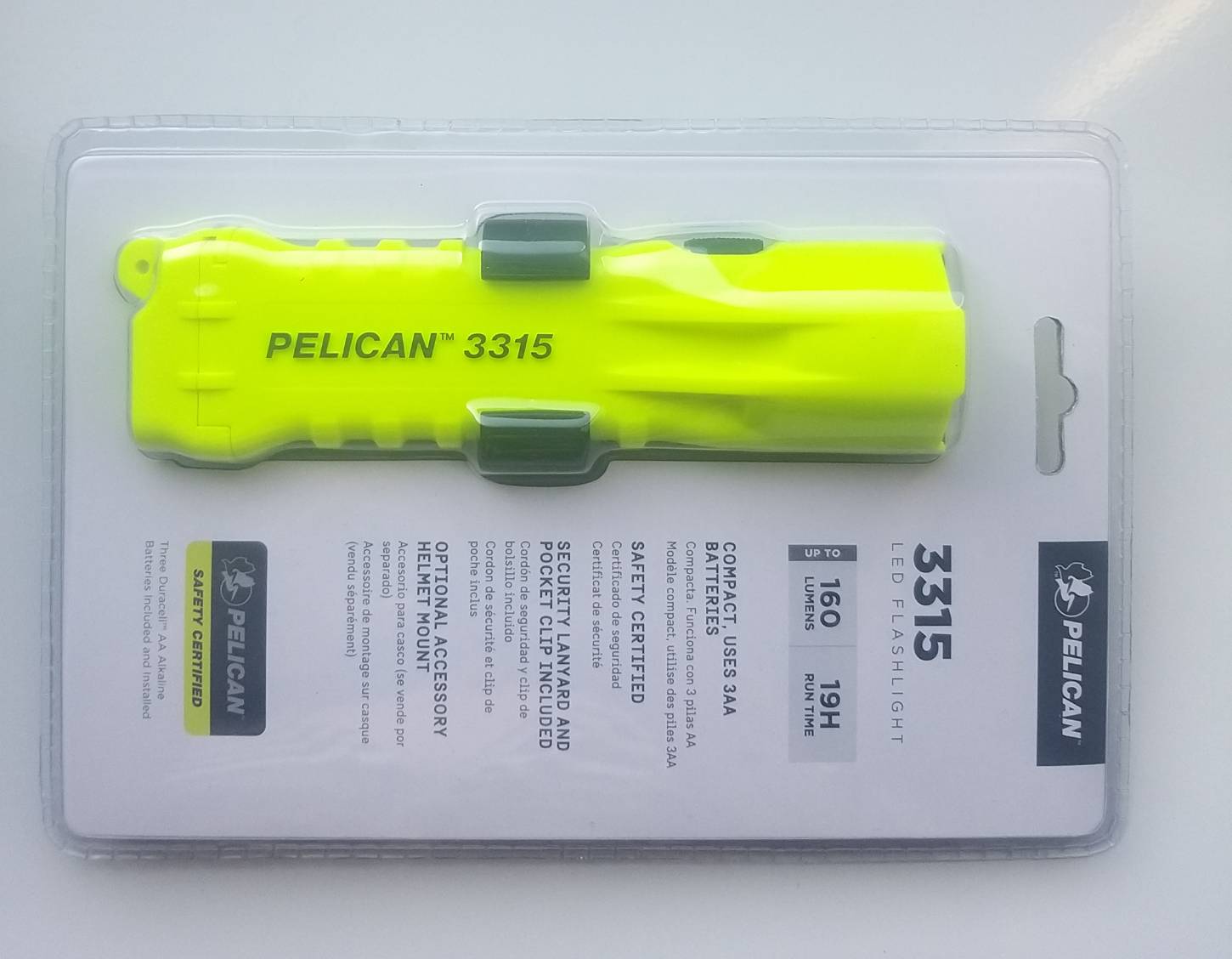 Pelican #3315 LED Flashlight ไฟฉายกันระเบิด ความสว่างสูงสุด :160 ลูเมน ลำแสงสีขาว