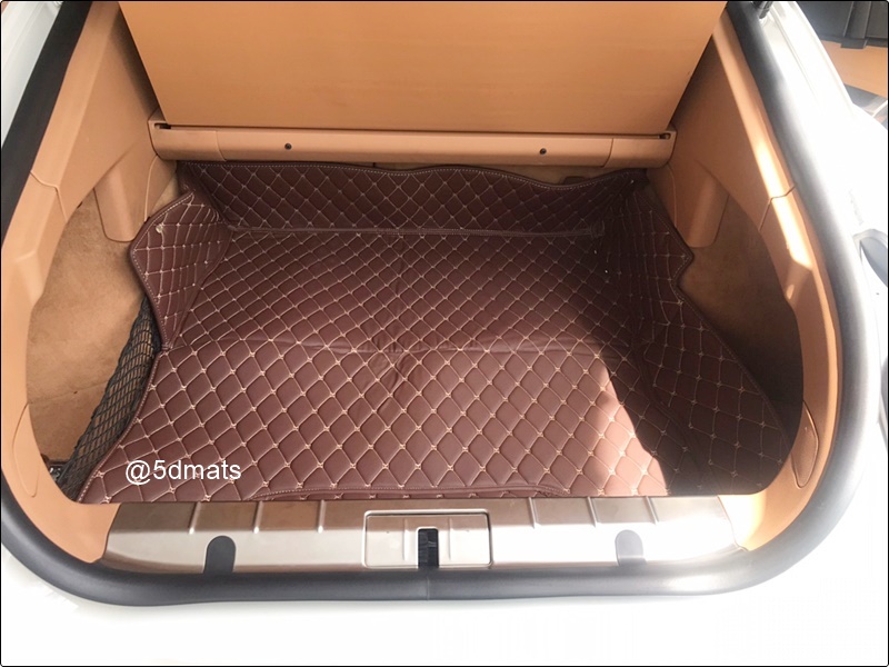 พรมปูพื้นรถยนต์ 7D PORSCHE PANAMERA พรม6D VIP Plus+ สีกาแฟ เสริมใยดักฝุ่น เต็มคัน (9ชิ้น)