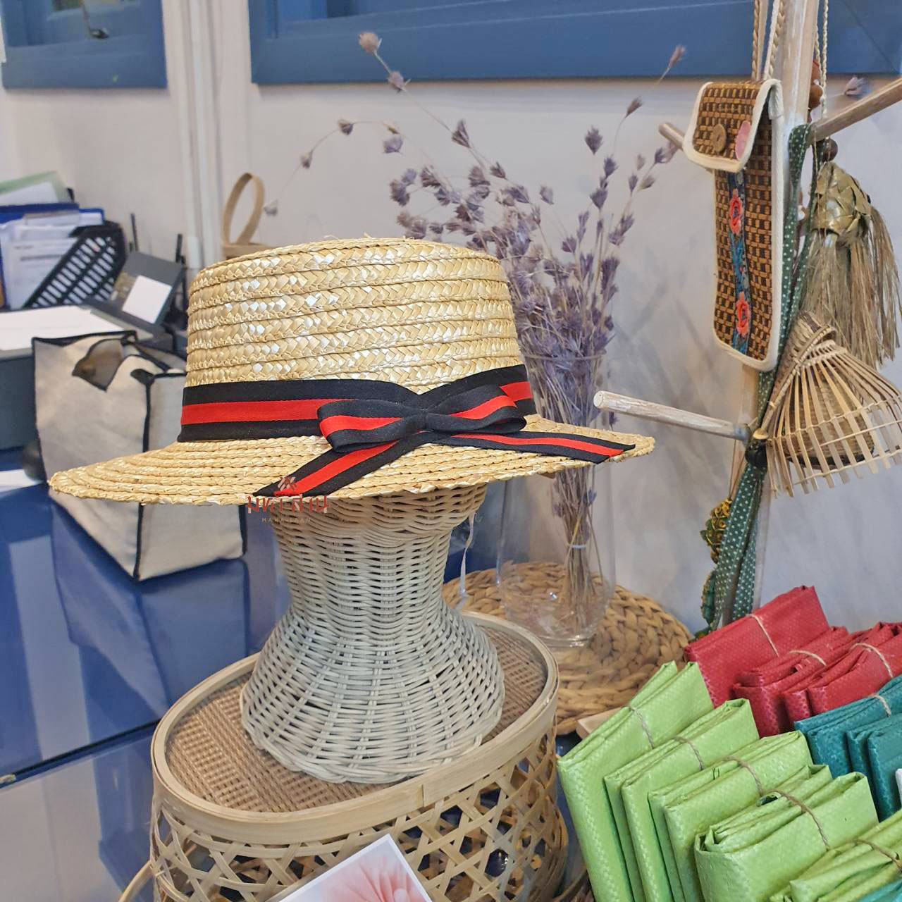 หมวกสาน หมวกวินเทจ หมวกไปทะเล หมวกแต่งโบว์ 👒