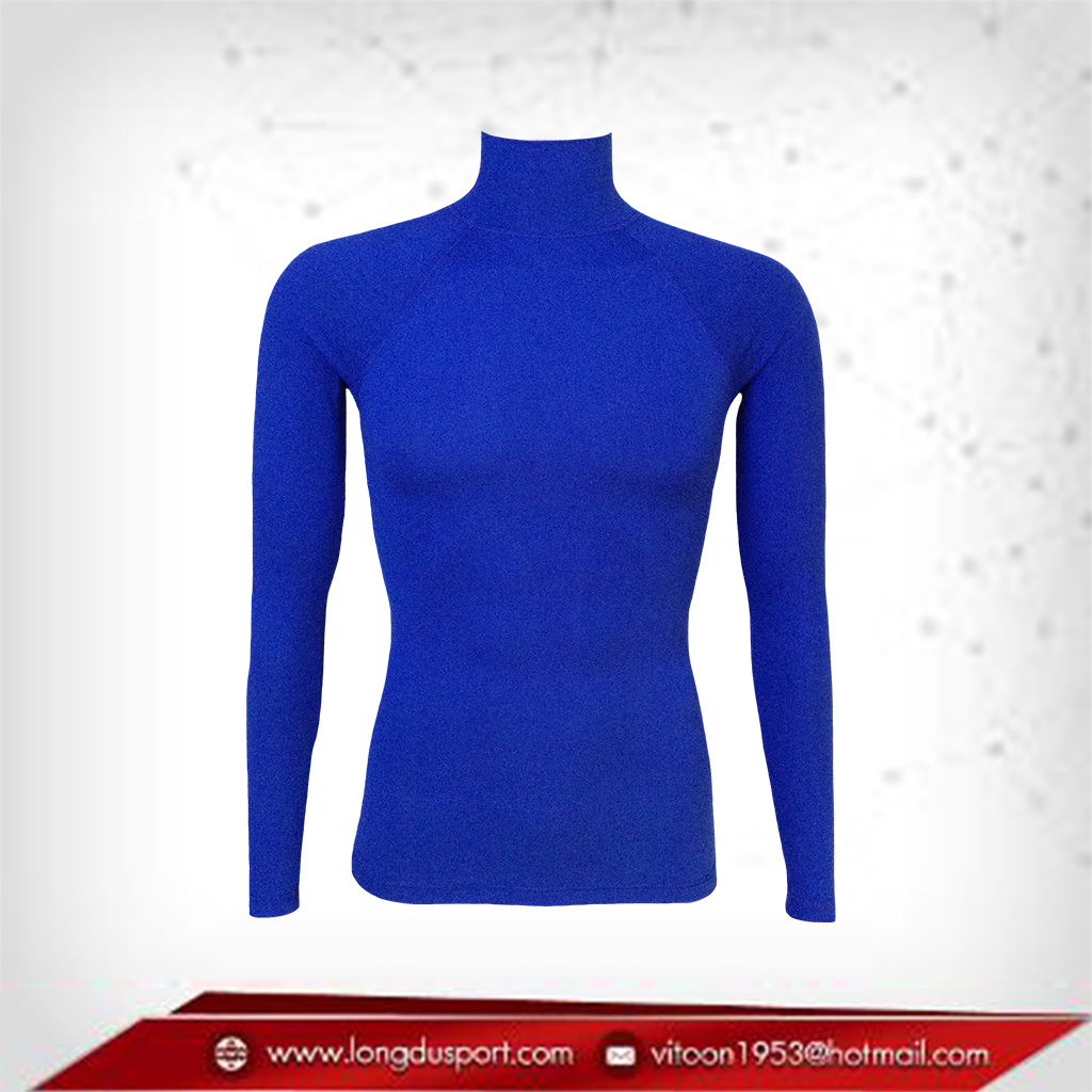 Body Fit / Base Layer เสื้อรัดรูป คอตั้ง แขนยาว สีน้ำเงิน mediumblue