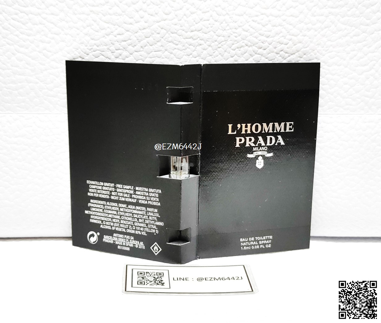 PRADA L'HOMME INTENSE EDP FOR MEN EAU DE PARFUM SPRAY 1.5 ML