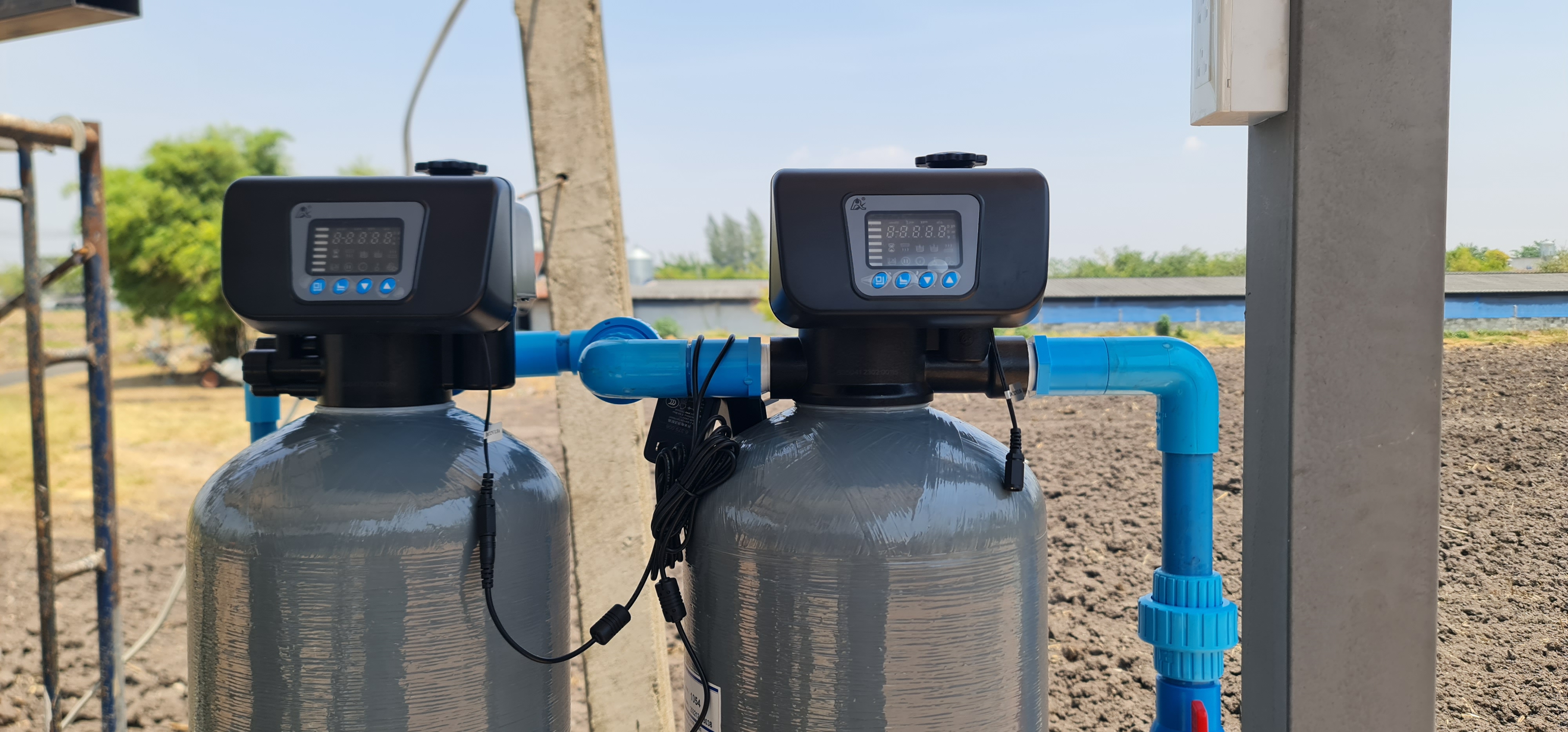 ถังกรองน้ำภายในบ้าน2ถังขนาดจุสาร50ลิตร ระบบล้างAUTO+เครื่องกรองน้ำดื่มระบบRO