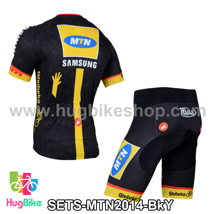 ชุดจักรยานแขนสั้นทีม MTN 14 (01) สีดำเหลือง