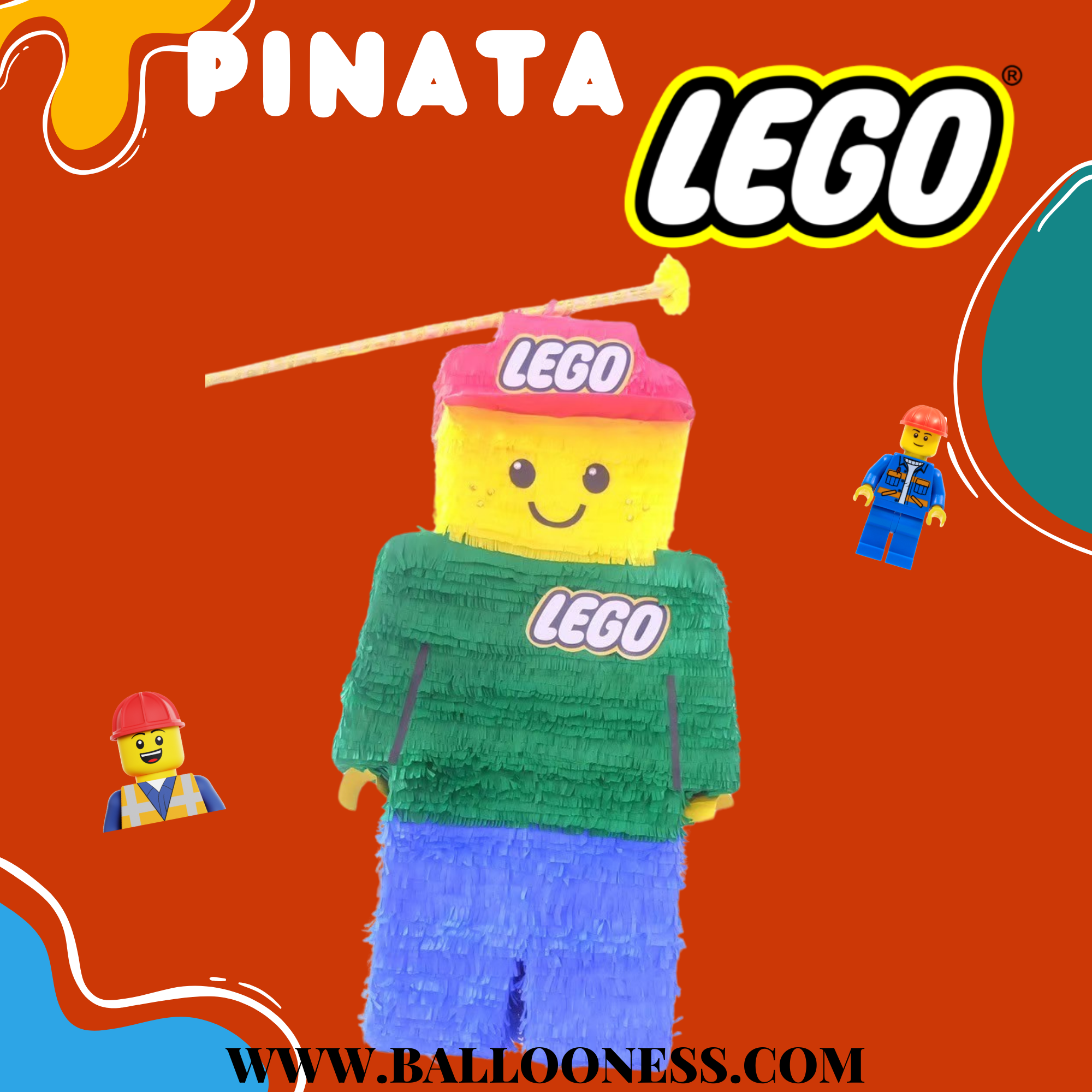 พินาต้า เลโก้ / Pinata Lego พร้อมไม้ตี (ไม่มีขนม)