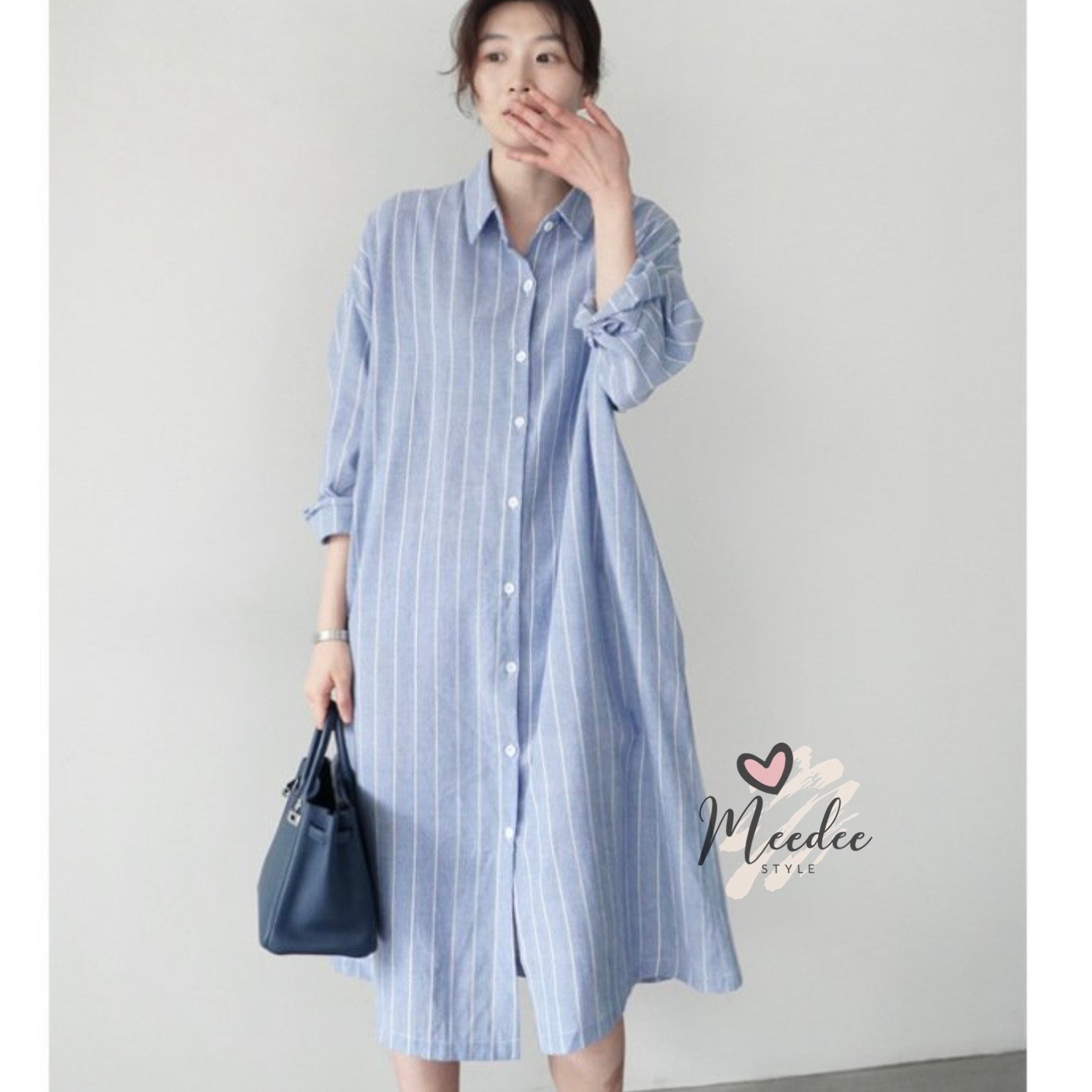 เดรสเชิ้ตลายทาง