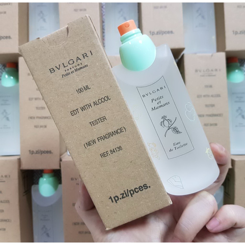 น้ำหอมแท้ BVLGARI PETITS MAMANS EDT EAU DE TOILETTE SPRAY BVLGARI กลิ่นแป้งเด็ก 100 ML TESTER BOX ของใหม่ ไม่มีฝา