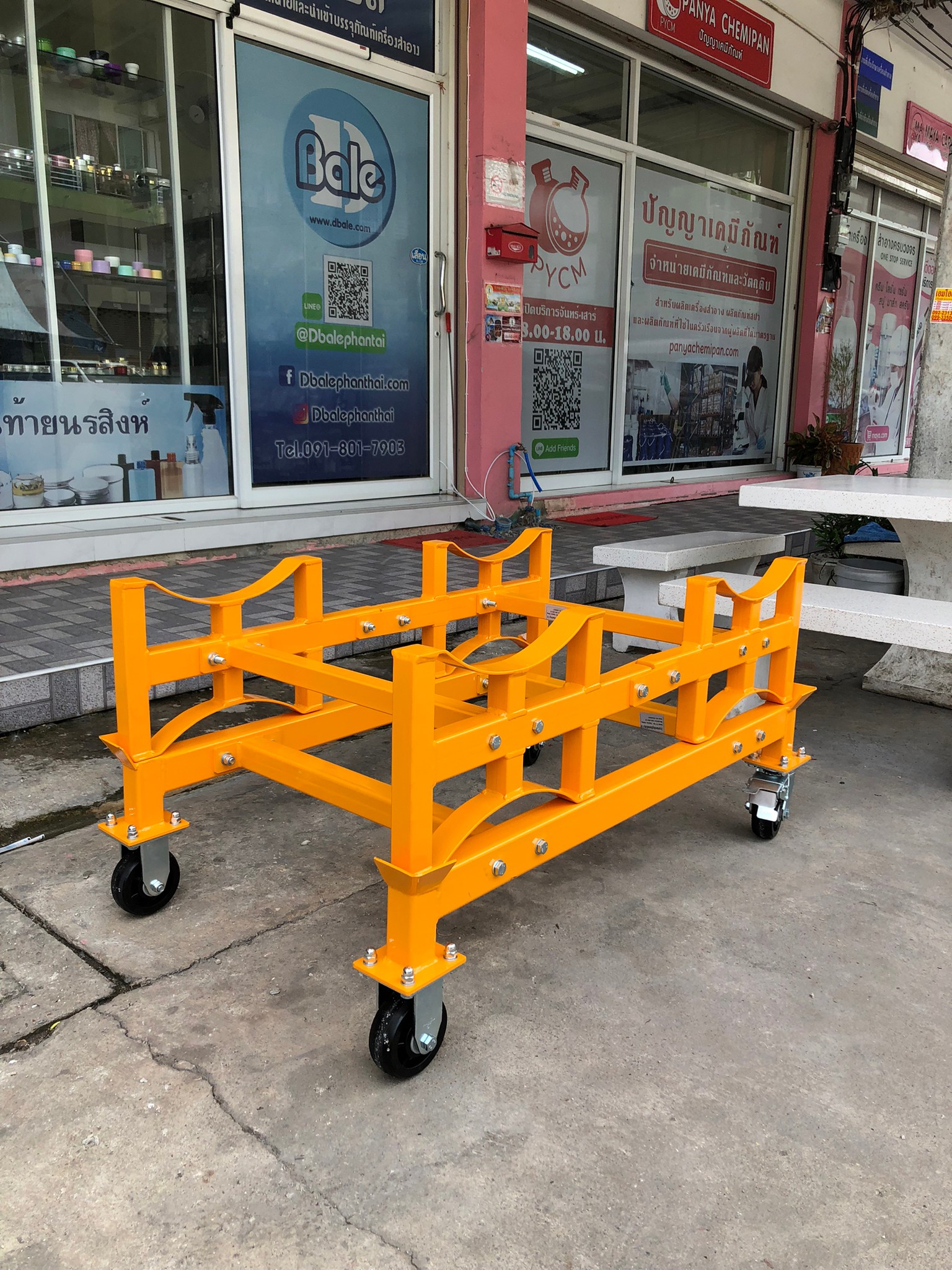 ชั้นวางถังน้ำมัน ถังเคมี ถังเหล็ก ขนาด 200 ลิตร พร้อมล้อเลื่อน รุ่น TY100/TY150