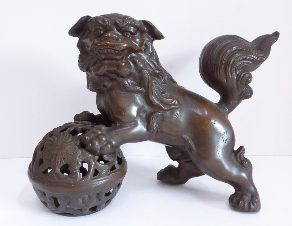 Antique Iron Foo dog lion / สิงห์โตเหล็กญี่ปุ่น