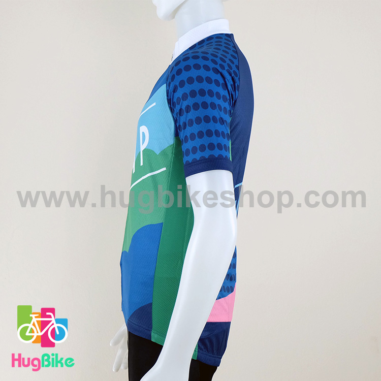 เสื้อจักรยานแขนสั้นทีม MAAP 16 (02) สีน้ำเงินฟ้าเขียว