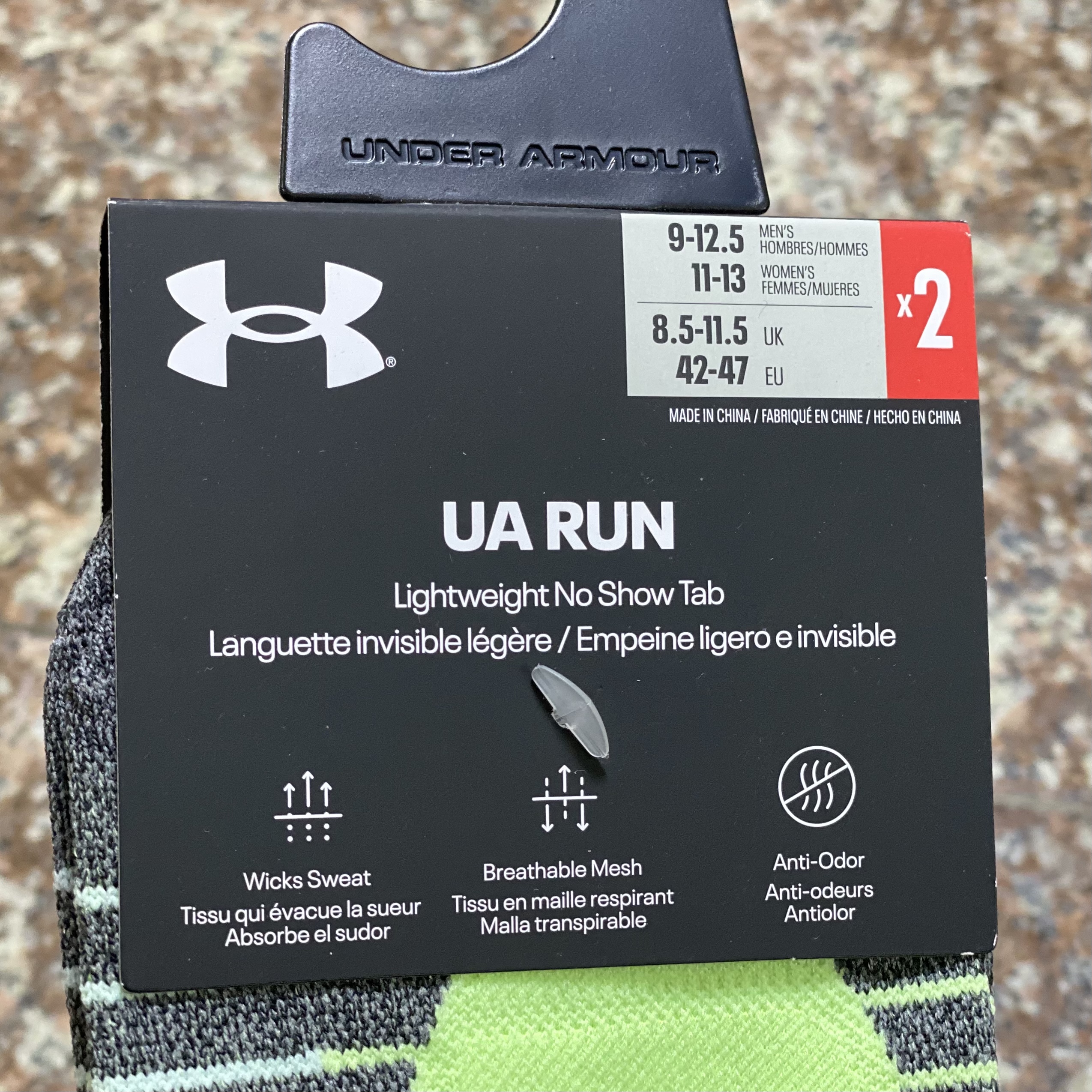 ถุงเท้าวิ่ง Under Armour NS Tab Running Socks #แพคคู่ (LG)