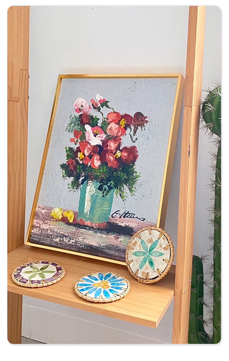 รองเเก้วหวาย คาเฟ่ พร็อพถ่ายรูป (ขนาดกว้าง 4นิ้ว) rattan coaster