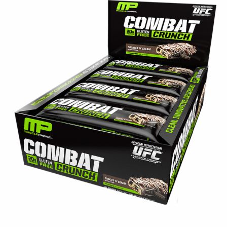 MusclePharm, Combat Crunch, Cookies 'N' Cream, 12 Bars, 2.22 oz oz (63 g) Each