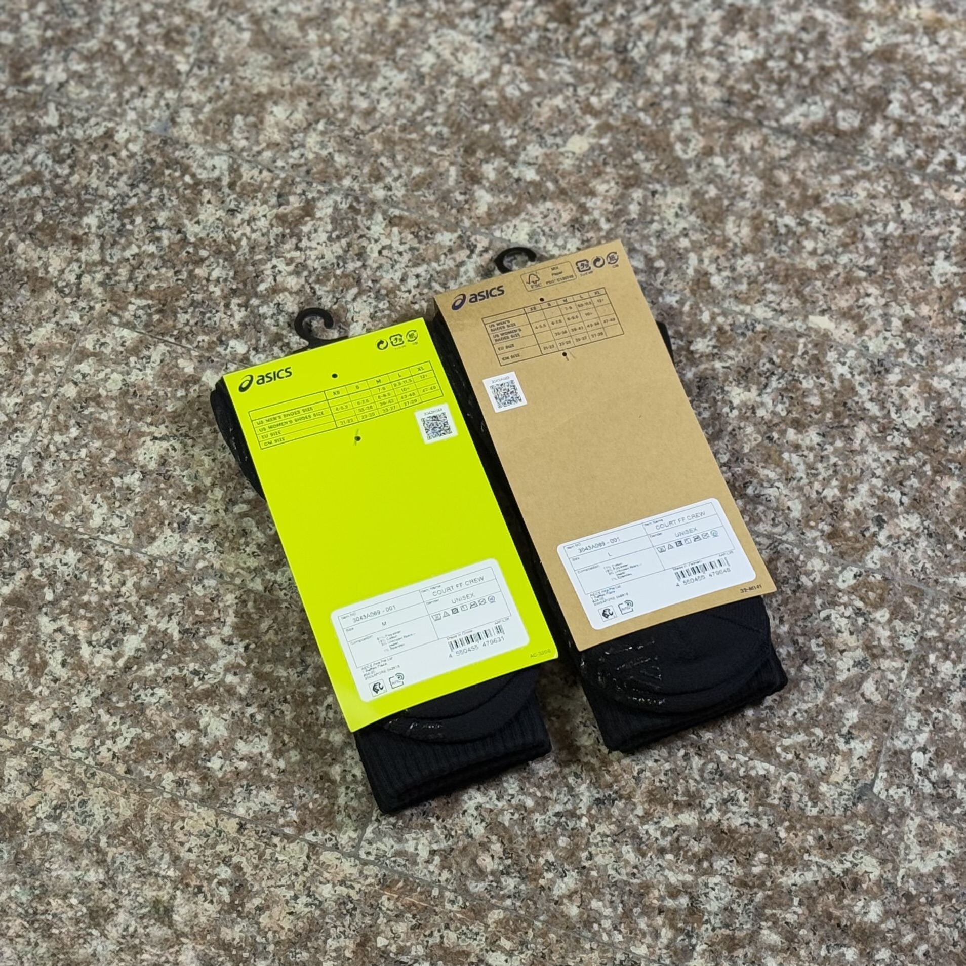 ถุงเท้า ASICS Court FF Crew Socks ‘BLACK’ (M,L)