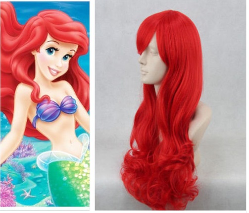วิกผมสีแดง สไตล์เจ้าหญิงเงือก