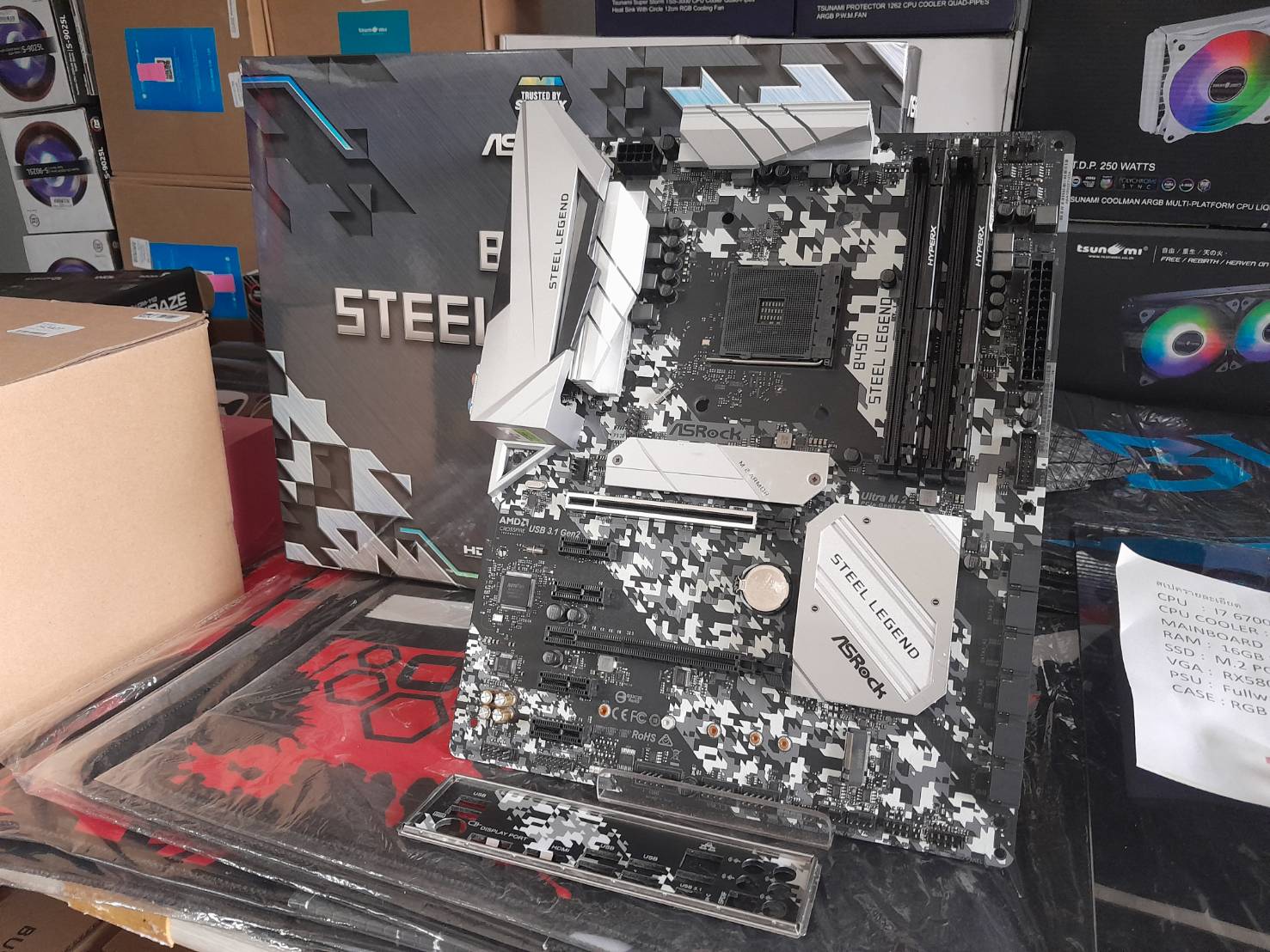(* มือ2) MAINBOARD (เมนบอร์ด) ASROCK B450 STEEL LEGEND (DDR4) (SOCKET AM4) (ATX)