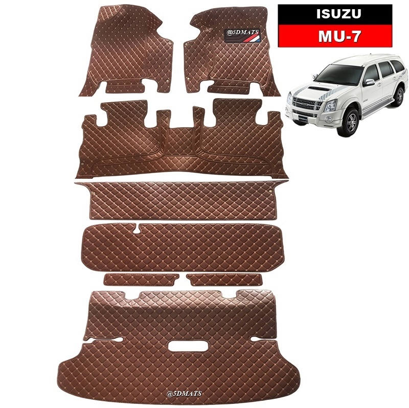 พรมปูพื้นรถยนต์6D ISUZU MU-7 พรม6D QX สวยงาม เข้ารูป ปูเต็มคัน 8ชิ้น