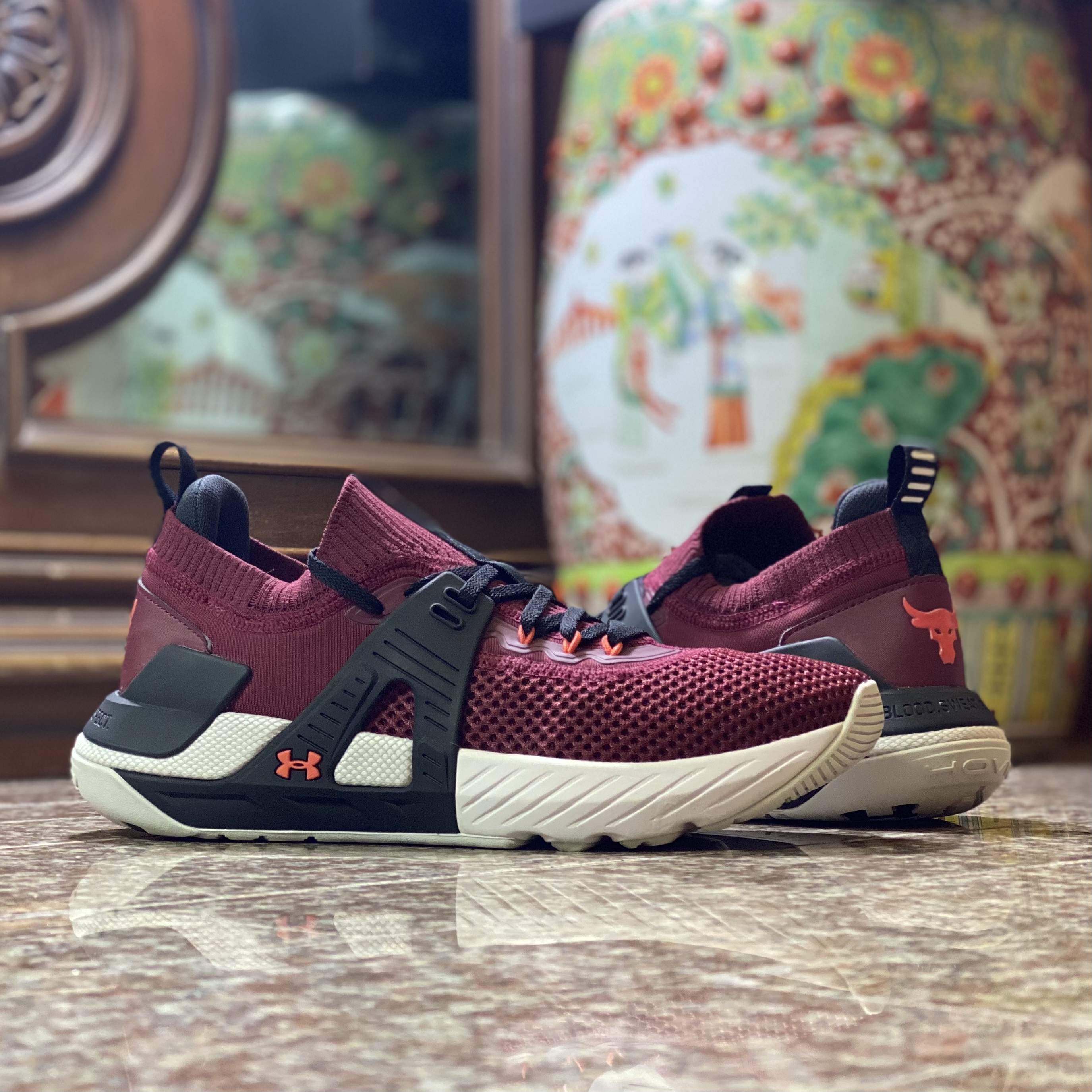 รองเท้าเทรนนิ่ง Under Armour Project Rock 4 ‘Burgundy’ (M8US)