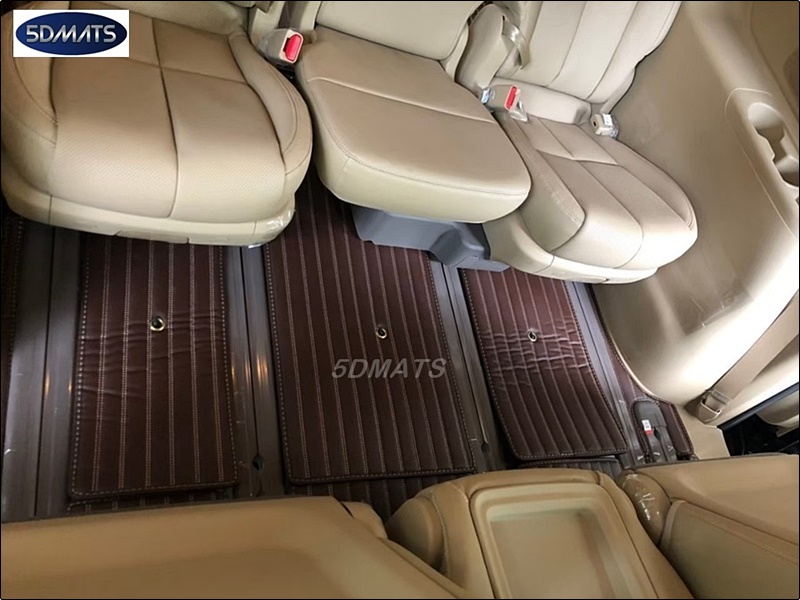 พรมปูพื้นรถยนต์5D KIA GRAND CARNIVAL 2017-2021 พรม5D 13มิล+เสริมใยดักฝุ่นเเถว1-2