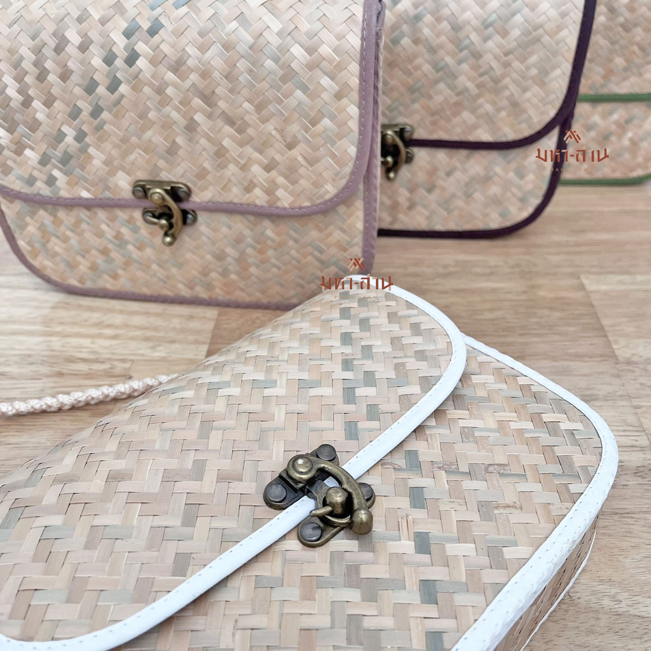 กระเป๋าสาน กระเป๋ามินิมอล กระเป๋าเกาหลี กระเป๋าสะพาย กระเป๋าไปคาเฟ่ 🤎