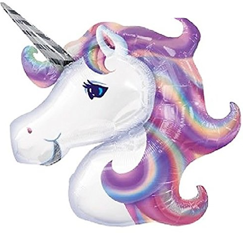ลูกโป่งฟอยล์หัวยูนิคอร์น สีเรนโบว์ / Unicorn Foil Balloon