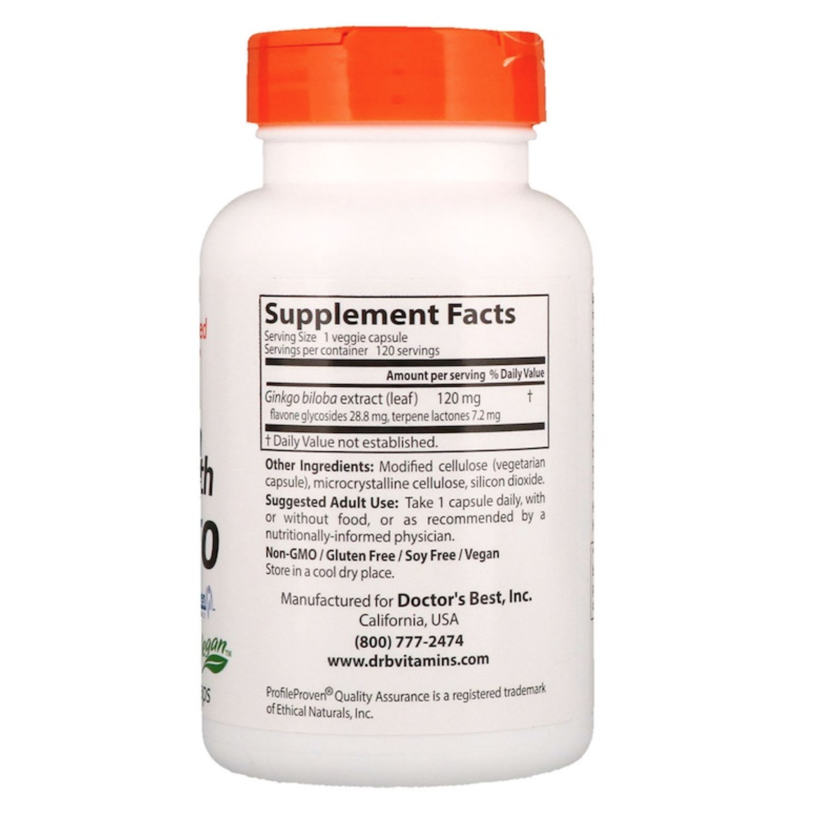 Doctor's Best, Extra Strength Ginkgo, 120 mg, 120 Veggie Caps