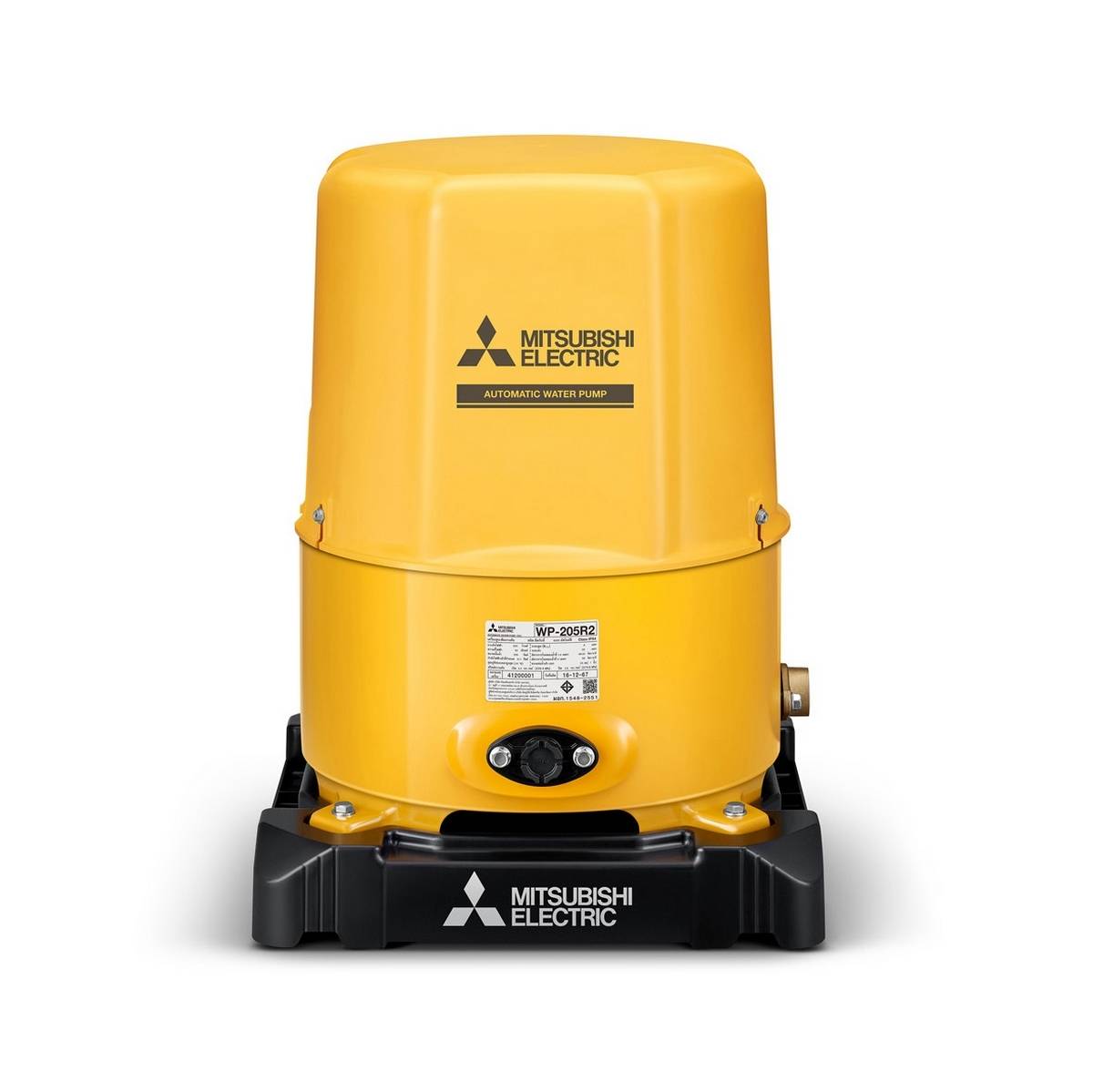 Mitsubishi MITSUBISHI ปั๊มน้ำอัตโนมัติ รุ่น WP-205R2 ขนาด 200 วัตต์ ระยะดูด 8 เมตร ระยะส่ง 22 เมตร ขนาดท่อ 25 มม. ปริมาณน้ำ 59 ลิตร/นาที (สูงสุด), 50 ลิตร/นาที (ระยะ 12 เมตร) สำหรับบ้าน 2-3 ชั้น จุดที่ใช้น้ำ 1-5 จุด (มิตซูบิชิ)