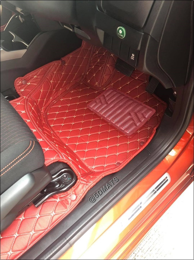 พรมปูพื้นรถยนต์ 6D HONDA JAZZ GK (2014-19) พรมหนัง6D เกรดA เต็มคัน 3ชิ้น