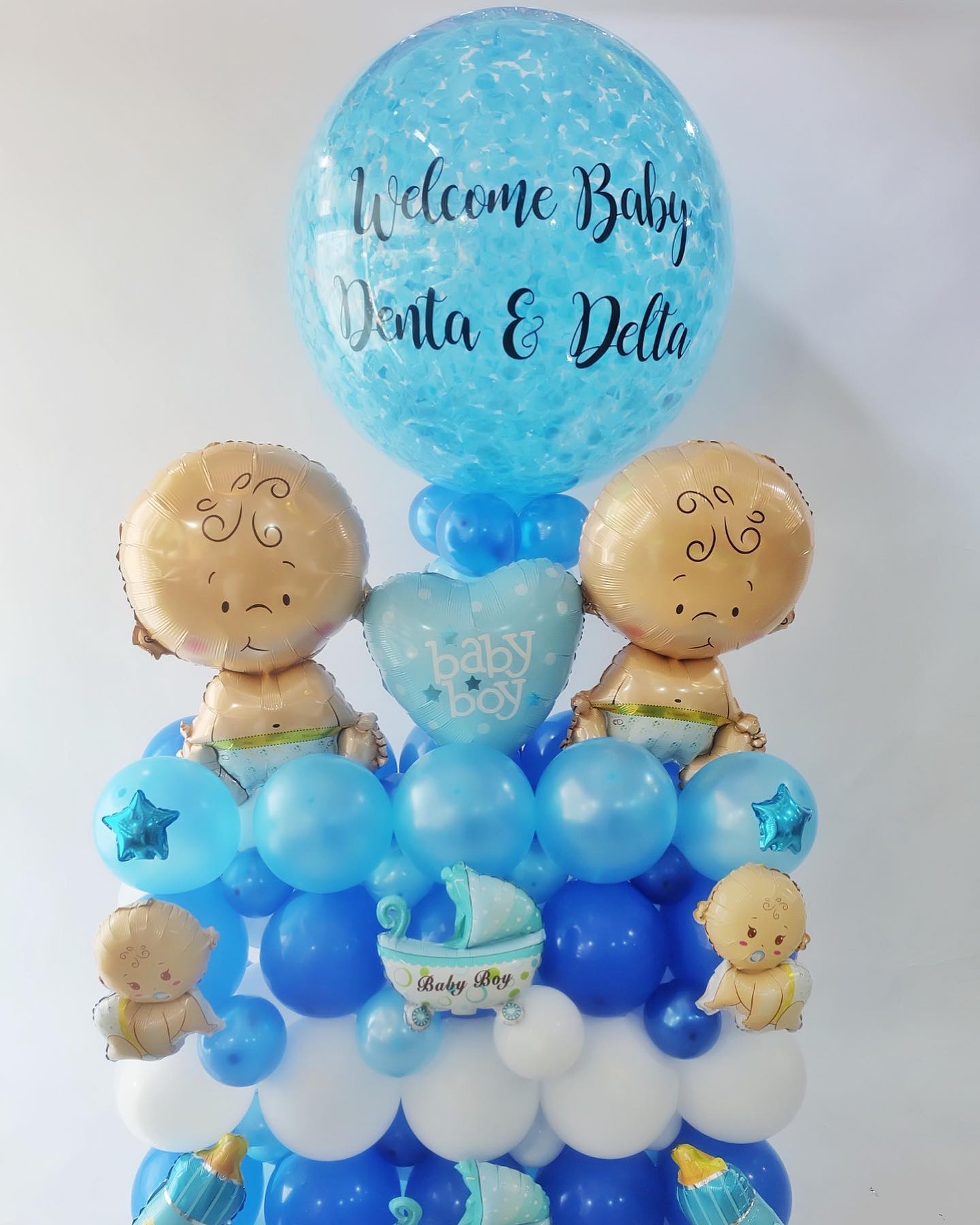 เซ็ตต้อนรับเด็กแรกเกิด ฐานตั้งลูกโป่ง + ลูกโป่งขนาด 36 นิ้ว /Set Welcome Baby Blue tones 36-inch