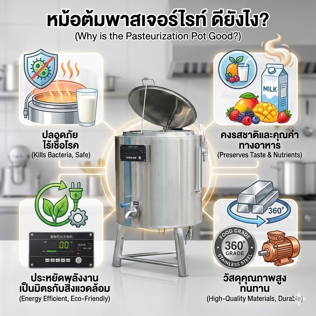HTRC เครื่องพาสเจอร์ไรซ์ หม้อทำพาสเจอร์ไรซ์ (pasteurizer)
