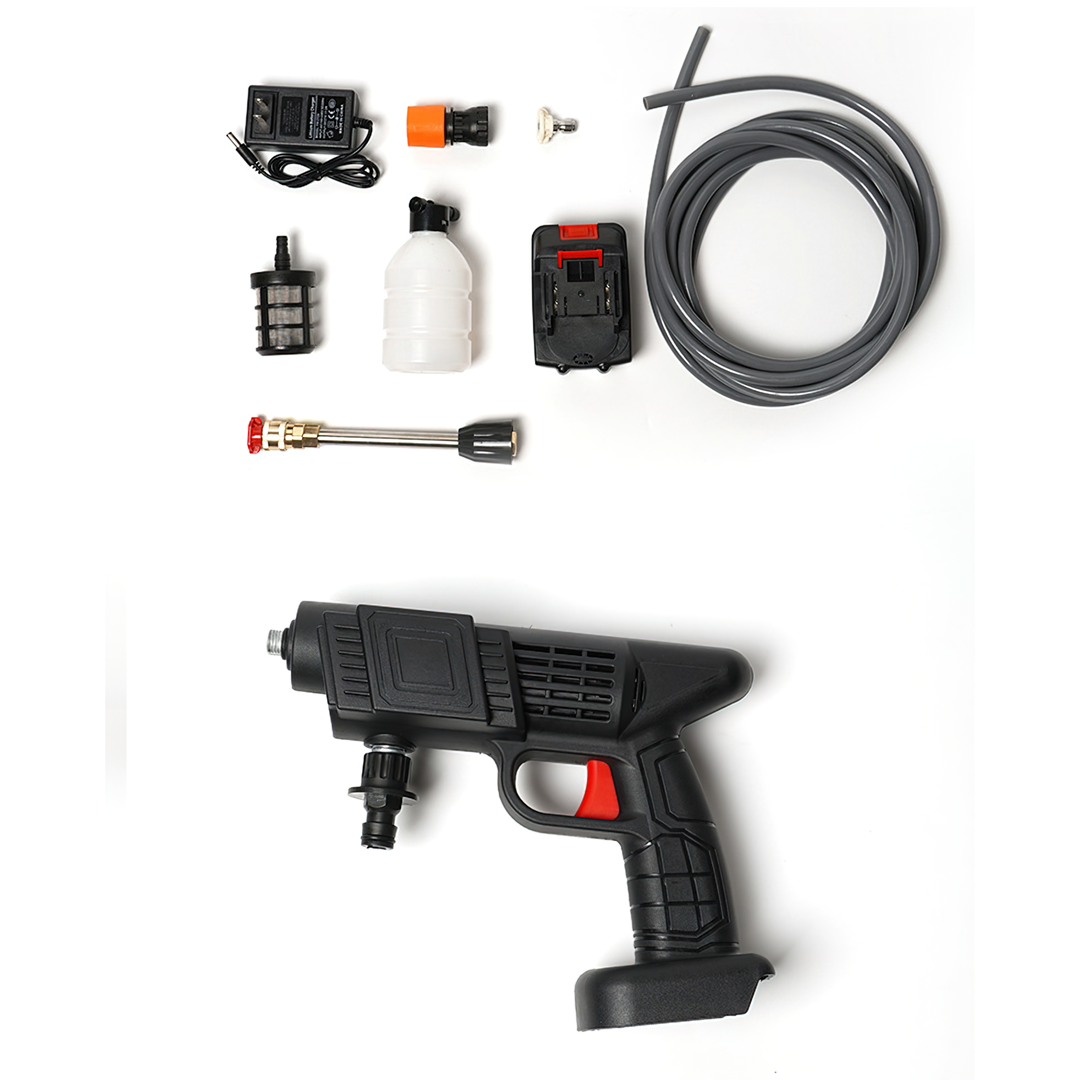 🌈13156 ปืนฉีดน้ำแรงดันสูงไร้สาย ใช้งานง่าย ประสิทธิภาพสูง กำลัง 300w 48v 10000mAH ใช้ได้นาน 60 นาที เหมาะกับล้างรถ ล้างแอร์ รถน้ำต้นไม้