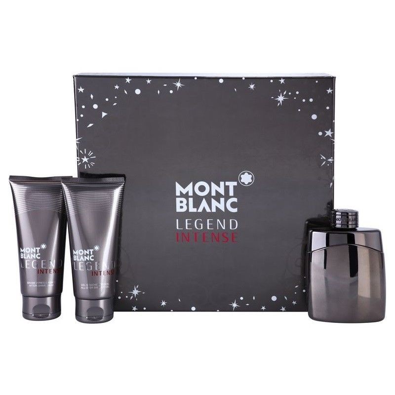 น้ำหอมแท้ SET 3 ITEMS FOR MEN MONT BLANC LEGEND INTENSE EAU DE TOILETTE SPRAY 100 ML+ AFTERSHAVE 100 ML+SHOWER 100 ML