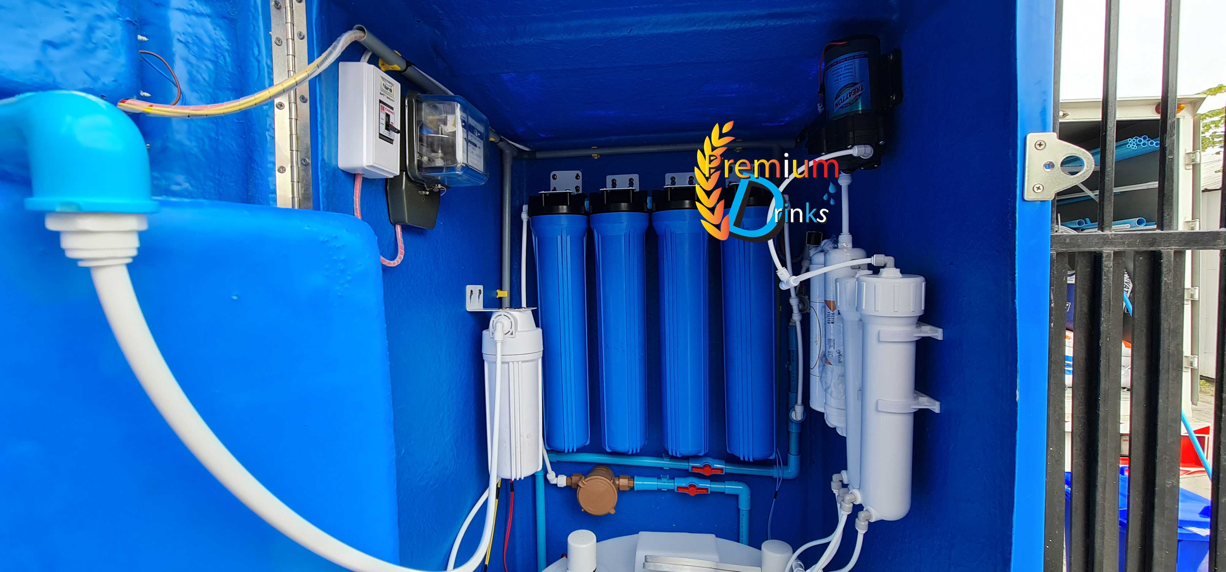 ตู้กดน้ำหยอดเหรียญ 300GPD(กำลังผลิต1200ลิตรต่อวัน) พร้อมติดตั้ง