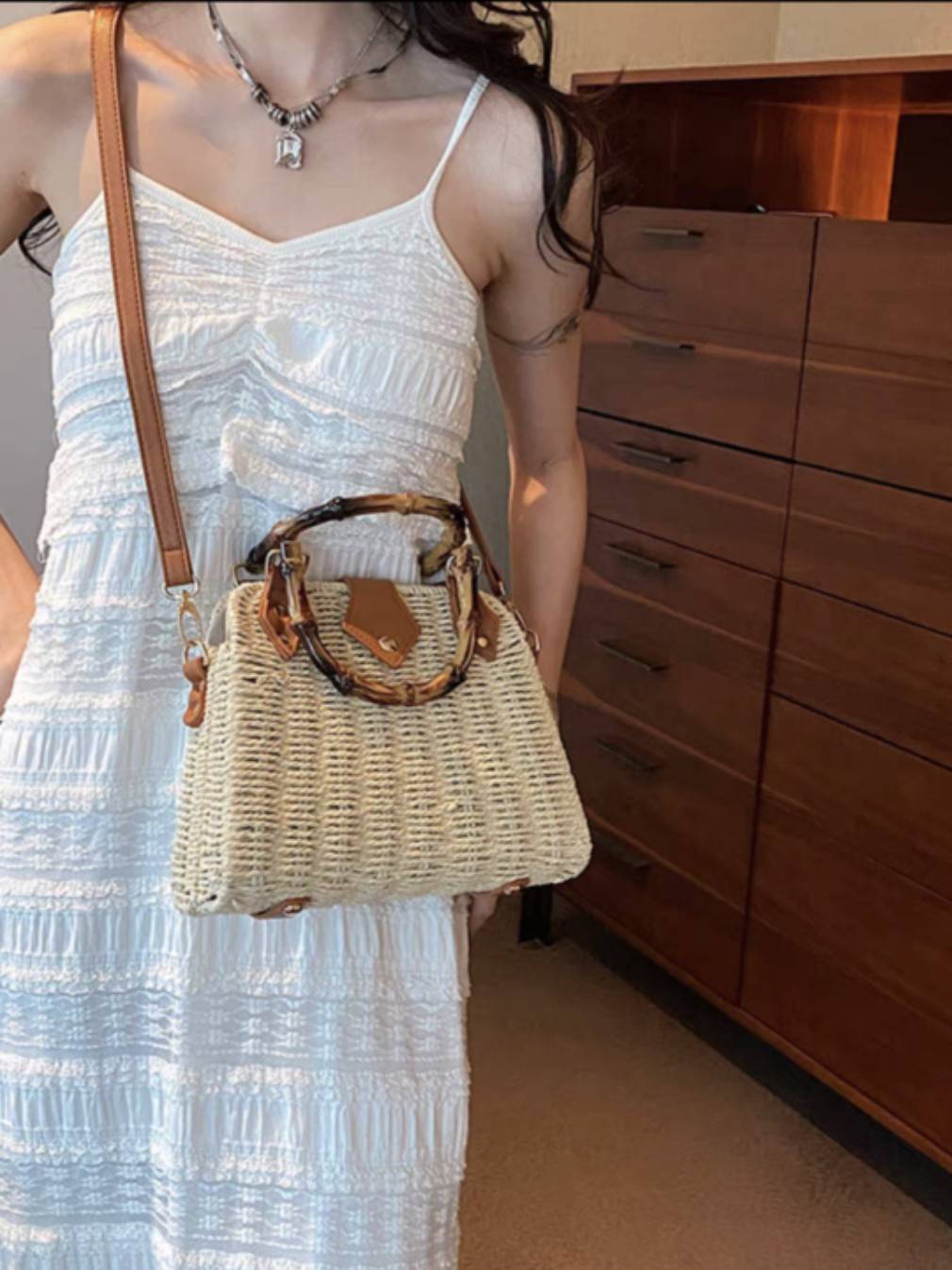 กระเป๋าผู้หญิง สะพายข้าง สายหนัง🤎