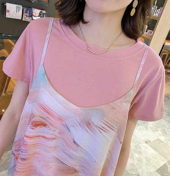 ชุดคนท้อง ชุดให้นม Painting สีชมพู