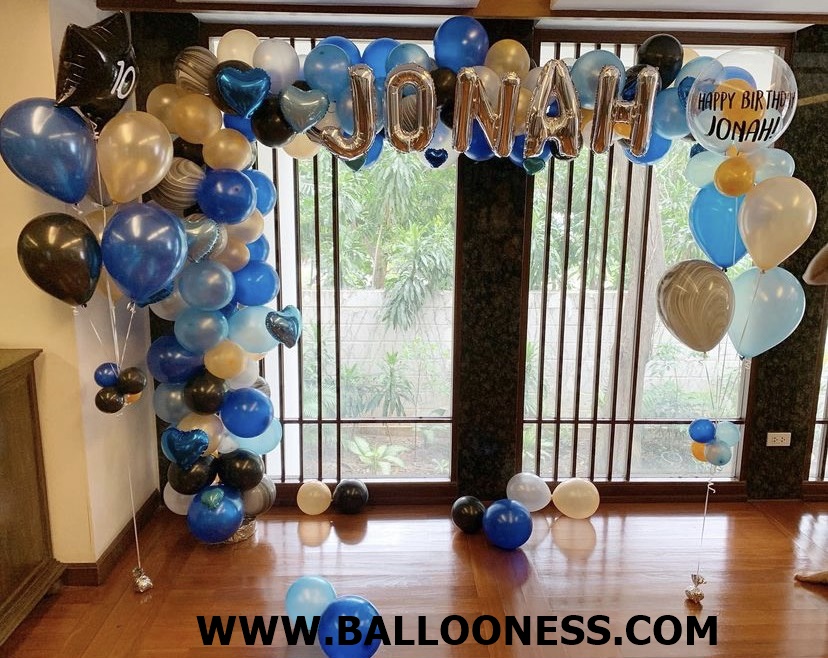 เซทแบรคดรอปวันเกิด โทนสีน้ำเงิน / Set Backdrop Blue Tone