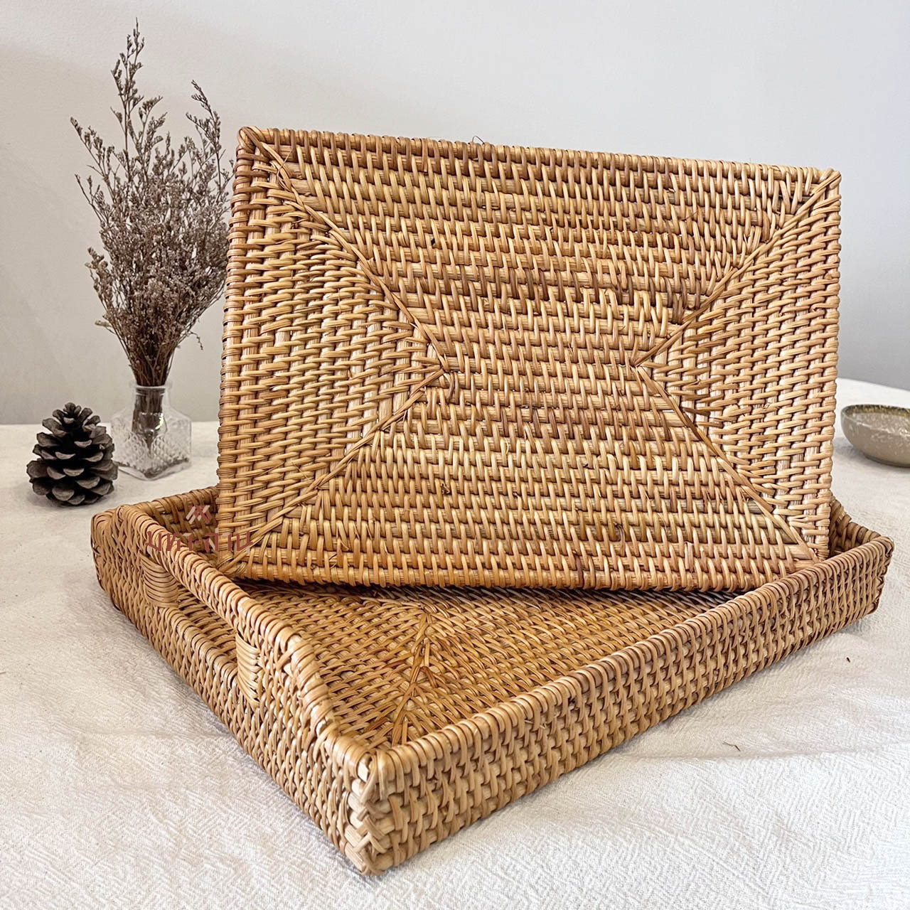 ถาดหวาย ถาดใส่อาหาร rattan tray🤎