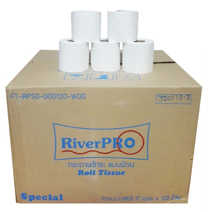 กระดาษชำระม้วนเล็ก RiverPro รักษ์ 18 120 ม้วน