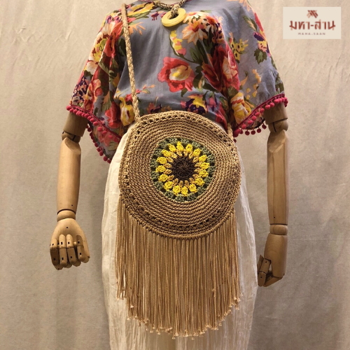 กระเป๋าเชือกถัก ทรงกลม crossbody มี 2 ขนาด (JJ2171 / JJ2183)