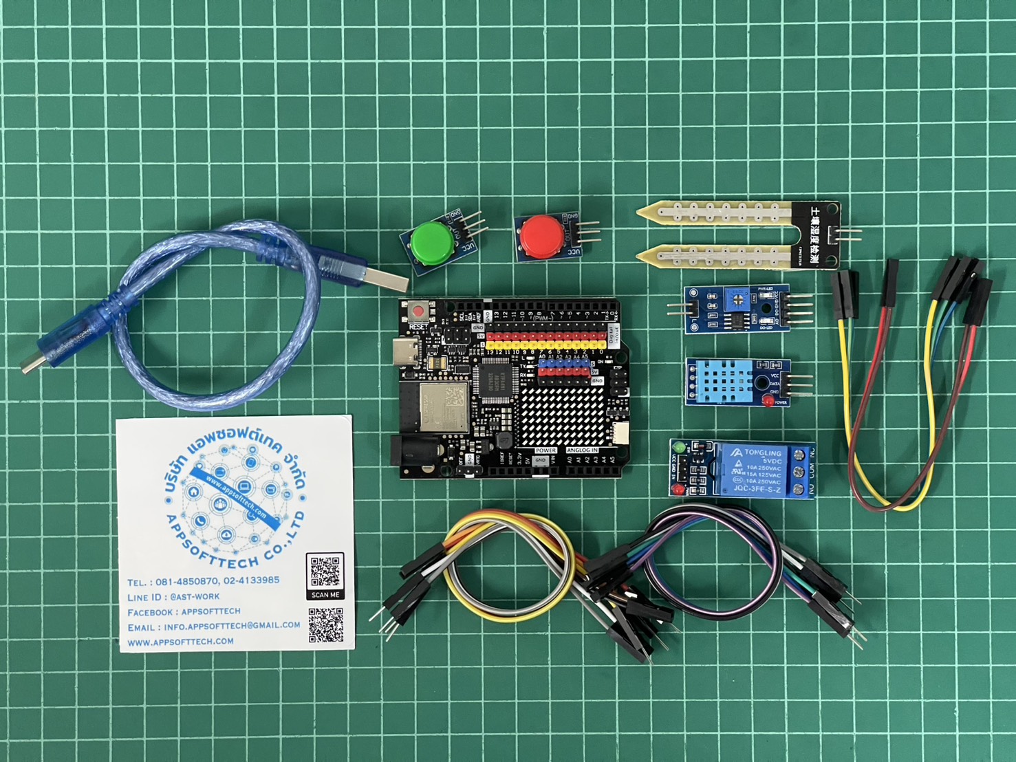 New !!! ชุดเรียนรู้สำหรับผู้เริ่มต้น Arduino UNO R4 WiFi Starter Kit Black Board