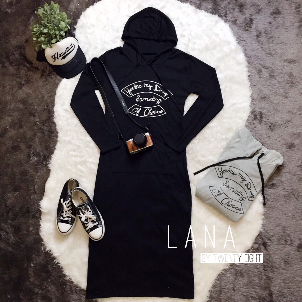 เดรสแขนยาว มีฮู๊ด