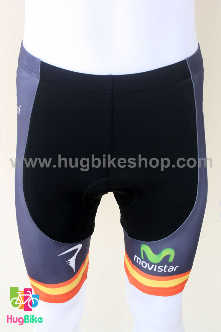 ชุดจักรยานแขนสั้นทีม Movistar 14 (02) สีน้ำเงินส้มเหลือง