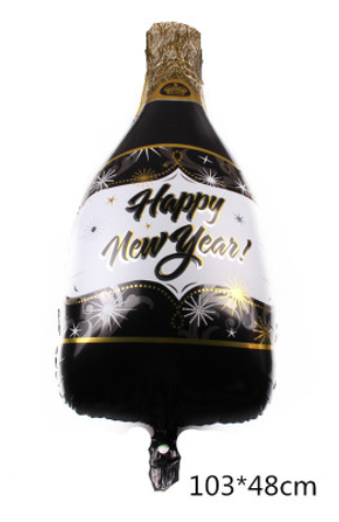 ลูกโป่งแชมเปญHappy New Year 18นิ้ว (103*48 cm)